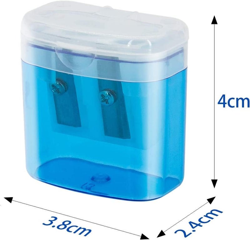 KIDMEN 24 PCS 2 Holes Small Manual Pencil Sharpener with Lid,for Kids,School - Image 4